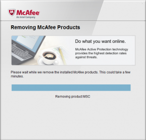 マカフィーの製品がアンインストールできない時の対処法